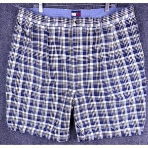 Y2K Tommy Hilfiger Plaid Shorts 90s Men's 40 Multicolor 100% Cotton 8''